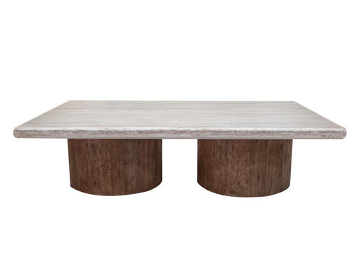 International Furniture Direct Sahara Deluxe Cocktail Table with a dark wood finish and modern design.