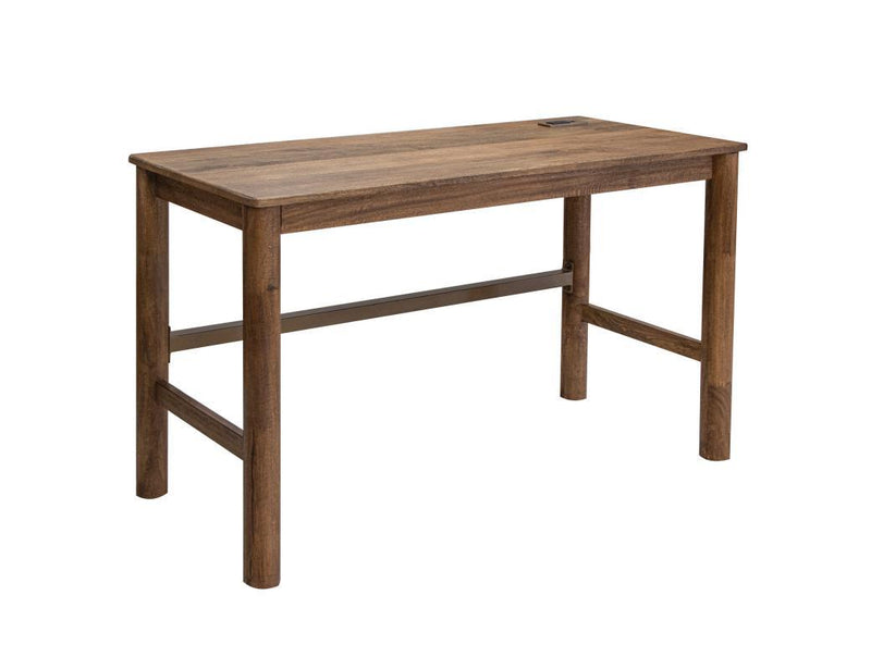 Modern Olimpia Desk by International Furniture Direct, featuring a sleek wooden surface and sturdy legs for a stylish workspace.