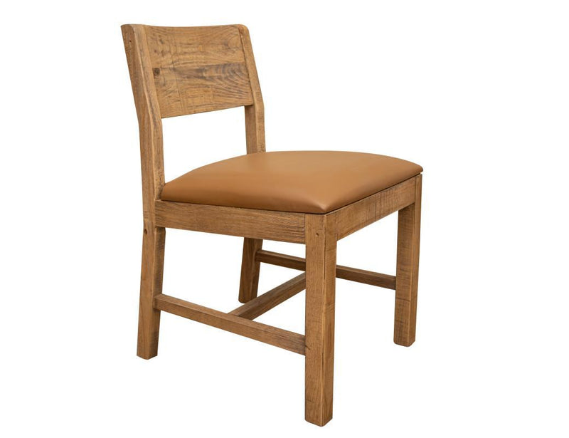 Solid wood Tulum chair with upholstered seat from International Furniture Direct, showcasing a sturdy frame and comfortable seating.