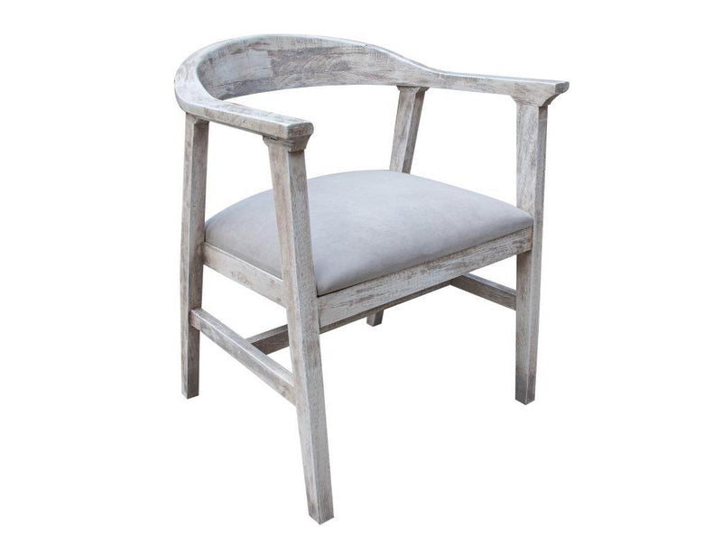 Solid wood Sahara chair with upholstered seat by International Furniture Direct, featuring a sturdy frame and comfortable cushion.