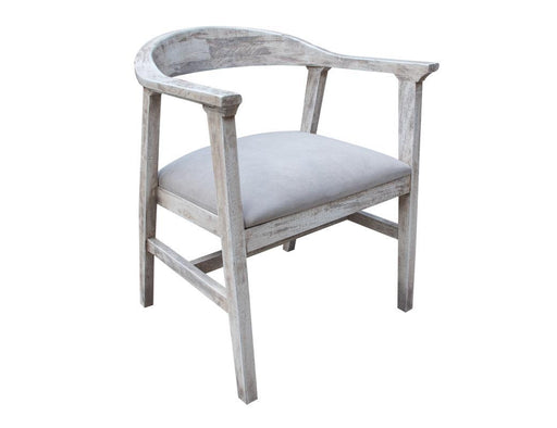 Solid wood Sahara chair with upholstered seat by International Furniture Direct, featuring a sturdy frame and comfortable cushion.