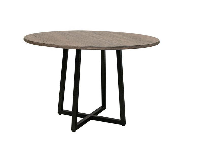 Blacksmith round dining table by International Furniture Direct, featuring a sturdy wood surface and classic design.