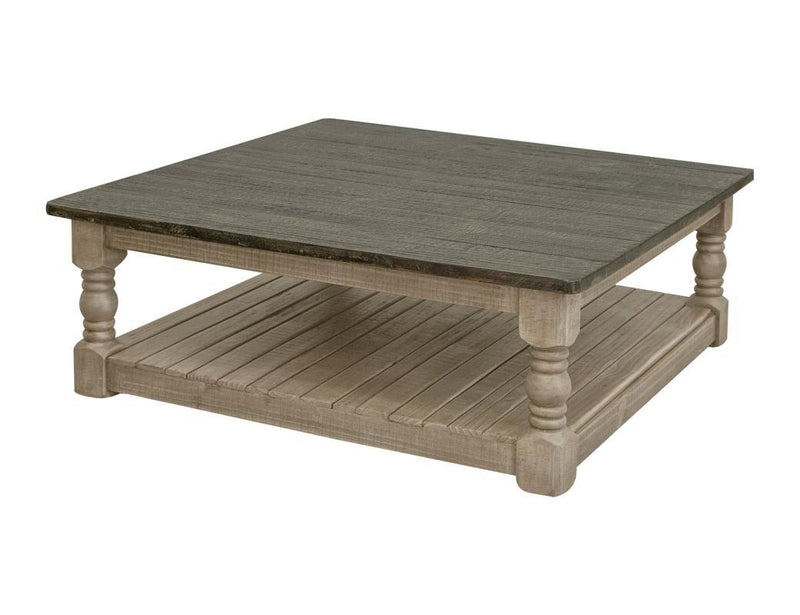 Natural stone cocktail table by International Furniture Direct, showcasing a sleek, modern design with a smooth stone top and sturdy base.