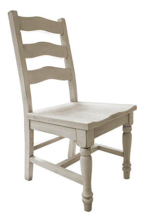 Solid wood chair from International Furniture Direct featuring a classic design with a natural wood finish.