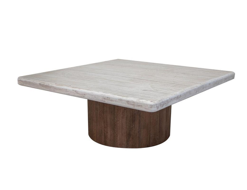 Sahara Square Cocktail Table by International Furniture Direct with a rustic wood finish and square tabletop design.