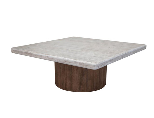 Sahara Square Cocktail Table by International Furniture Direct with a rustic wood finish and square tabletop design.