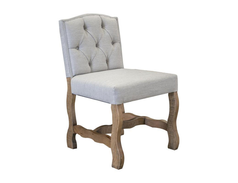 Marquez upholstered accent chair by International Furniture Direct featuring plush fabric and wooden legs in a modern design.
