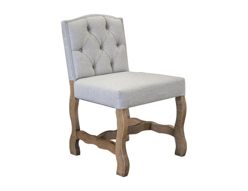 Marquez upholstered accent chair by International Furniture Direct featuring plush fabric and wooden legs in a modern design.