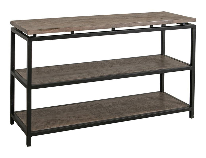 Blacksmith 2-shelf sofa table by International Furniture Direct, featuring a sturdy wooden design with dark finish and spacious shelves.