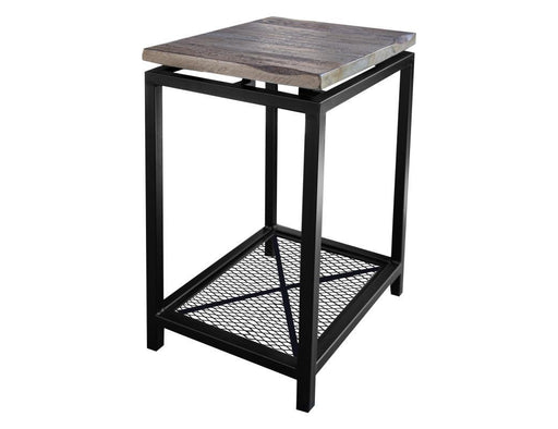 Blacksmith end table with shelf from International Furniture Direct, featuring a black finish and modern design.