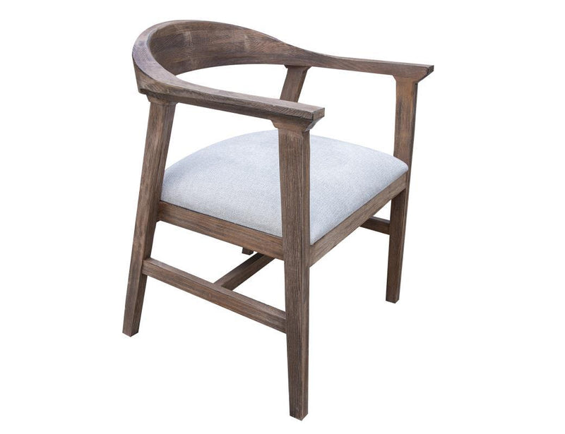 International Furniture Direct Sahara solid wood chair with upholstered seat, showcasing a sturdy wooden frame and comfortable cushioning.