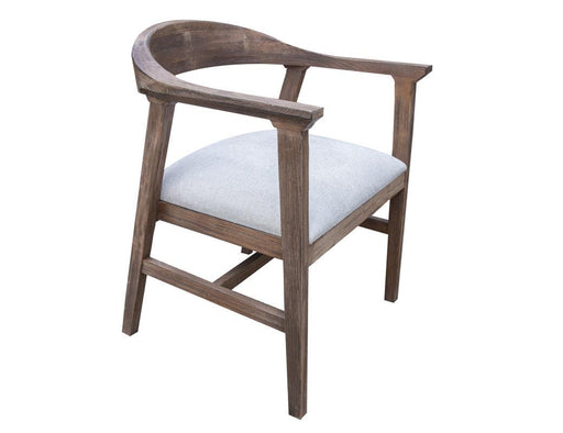 International Furniture Direct Sahara solid wood chair with upholstered seat, showcasing a sturdy wooden frame and comfortable cushioning.