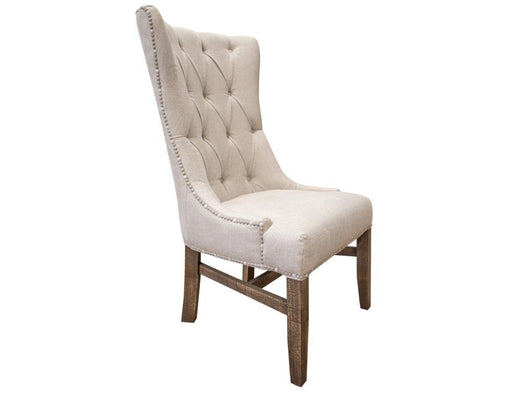Aruba tufted back side chair with nailhead trim by International Furniture Direct, showcasing elegant upholstery and classic design.
