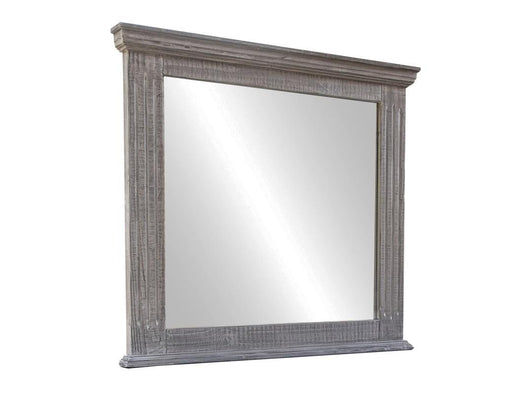 Terra Gray Mirror by International Furniture Direct, showcasing a stylish gray-framed wall mirror with a modern design.