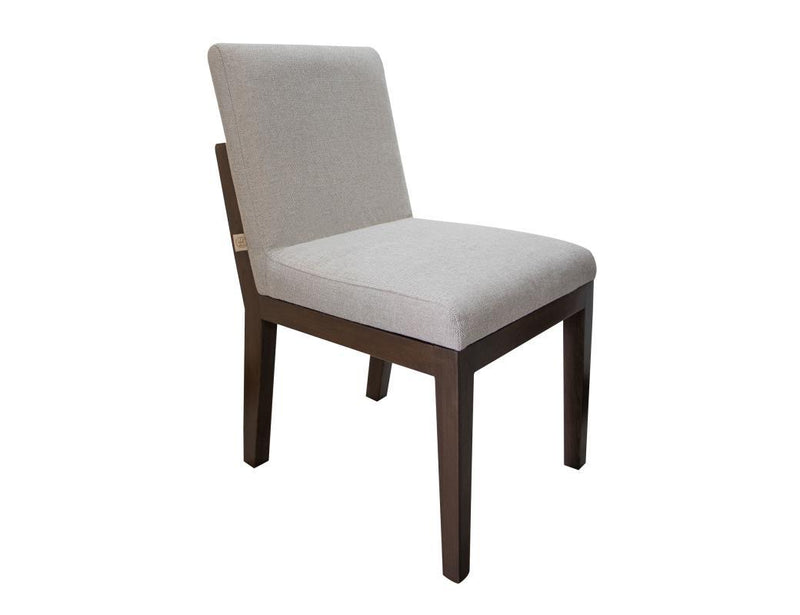 Natural Parota upholstered accent chair from International Furniture Direct with wooden legs and plush fabric.