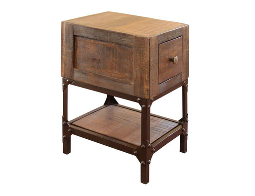 Urban Gold end table with one drawer from International Furniture Direct, showcasing a stylish side table with a smooth finish.