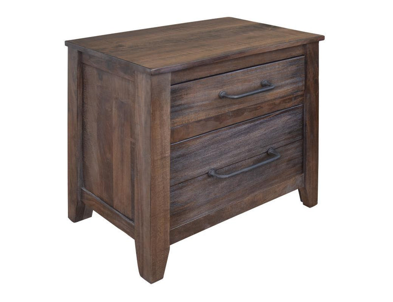 San Luis nightstand by International Furniture Direct with two drawers, rustic wood finish and classic design.