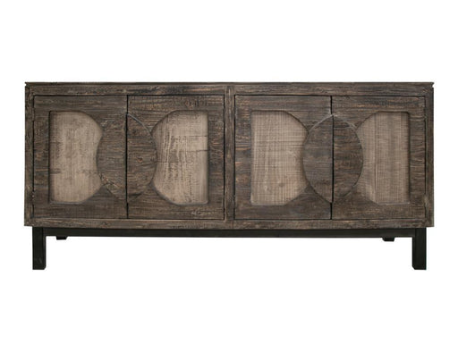 Cosalá 4-door console by International Furniture Direct with a warm brown finish, featuring a sturdy wooden design and spacious storage.