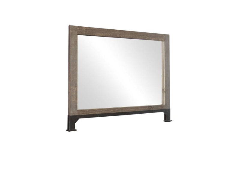 Antique gray mirror with a decorative frame from International Furniture Direct, showcasing its elegant design and finish.