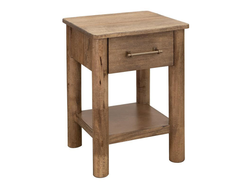 Olimpia 1 Drawer chairside end table by International Furniture Direct with a wooden finish and a single drawer.