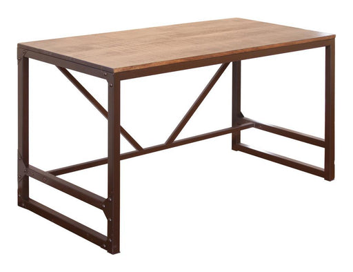 Urban Gold desk with a wood top and iron base by International Furniture Direct, showcasing a stylish workspace piece.