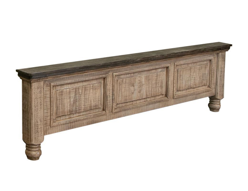 Natural stone queen platform bed by International Furniture Direct with a sturdy frame and elegant design visible in the image.
