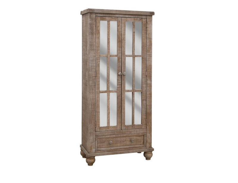 International Furniture Direct Aruba cabinet with 2 drawers and 1 door, showcasing a stylish wooden storage piece.