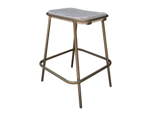 Sahara 24-inch barstool by International Furniture Direct with wooden seat and metal legs, modern and rustic style.