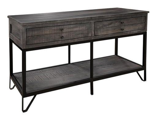 International Furniture Direct Moro sofa table with two drawers, featuring a stylish wooden design and storage space.