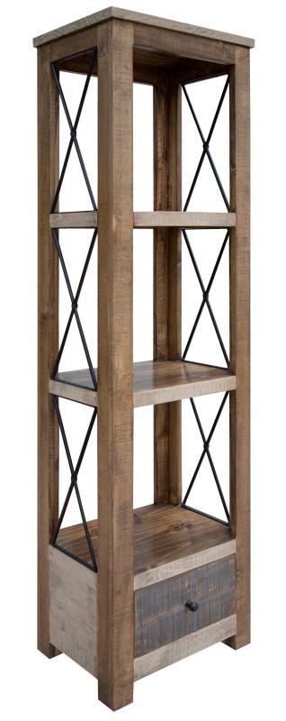 Andaluz 3-shelf bookcase with one drawer from International Furniture Direct, featuring wood finish and open shelving.