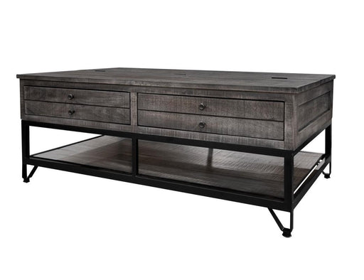 International Furniture Direct Moro cocktail table with two drawers and storage, featuring a sleek wooden finish and modern design.