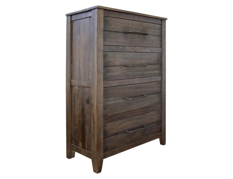 San Luis 4-drawer chest by International Furniture Direct showing a wooden bedroom storage piece with metal hardware and a rustic finish.