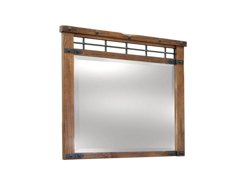Parota mirror by International Furniture Direct with a wooden frame, showcasing a stylish and elegant wall-mounted mirror.