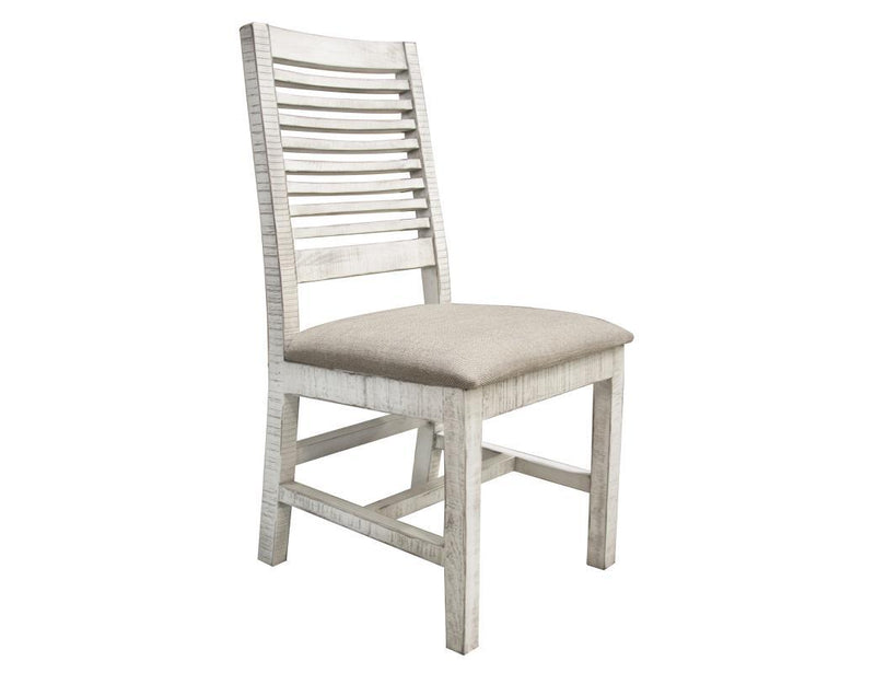 Stone-colored chair with ivory finish and fabric seat by International Furniture Direct, showcasing a stylish, comfortable living room piece.