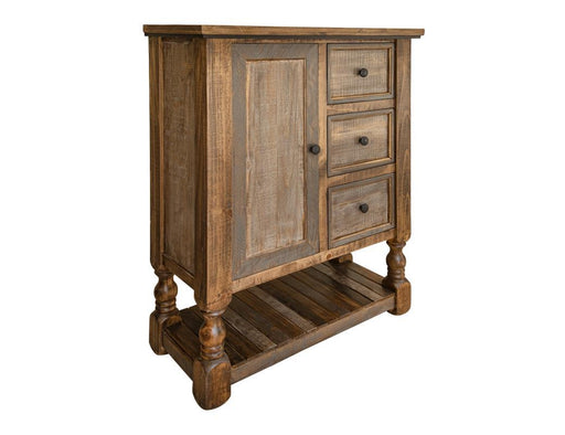 Stone finish chest with 3 drawers and 1 door by International Furniture Direct, showcasing a stylish storage piece.