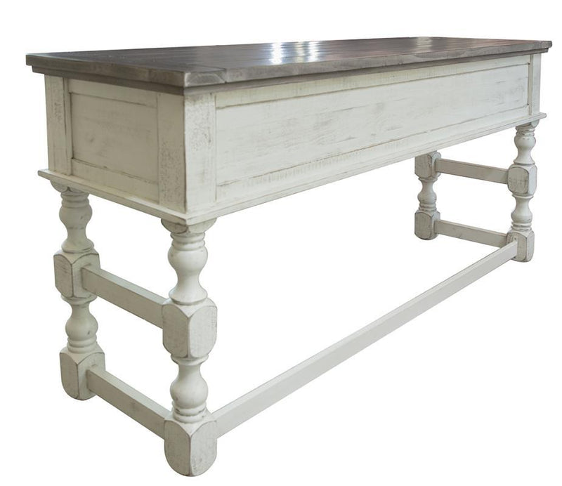 Stone counter height console table by International Furniture Direct, featuring a sleek design and sturdy stone top.