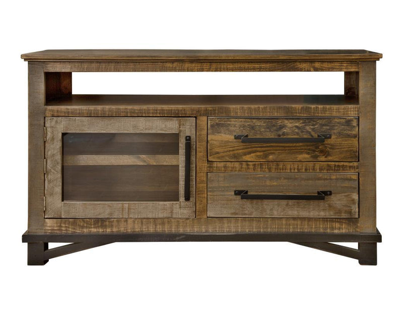 Loft Brown 2-drawer, 1-door TV stand by International Furniture Direct, 52-inch width, modern wooden media storage unit