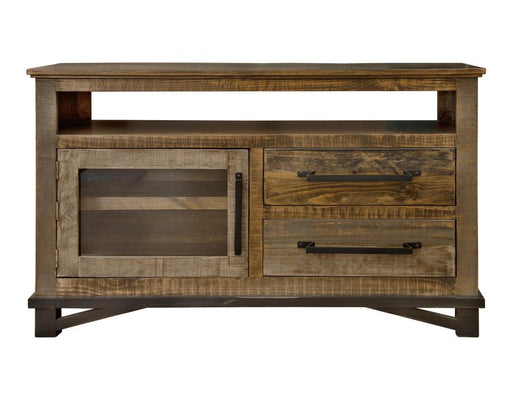 Loft Brown 2-drawer, 1-door TV stand by International Furniture Direct, 52-inch width, modern wooden media storage unit