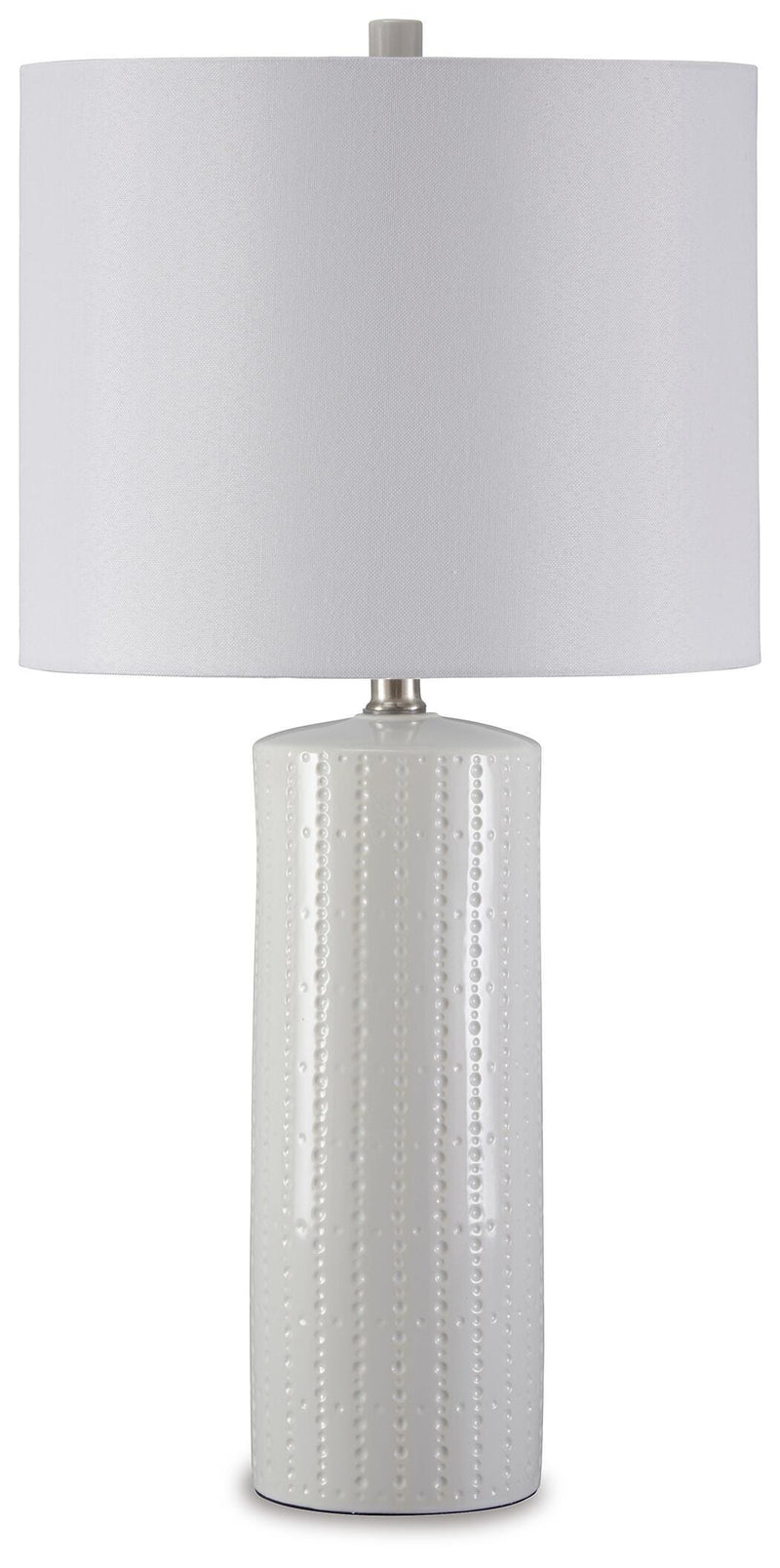 Ashley Furniture Altari Room Set lamp set with two table lamps featuring beige shades and wooden bases, ideal for bedroom decor.