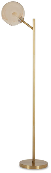 Ashley Furniture Abanson floor lamp with a modern design, featuring a sleek metal base and a fabric shade.