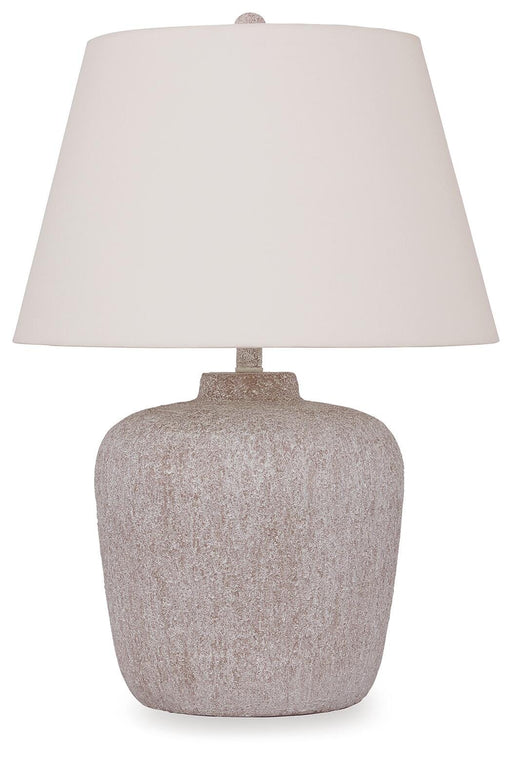 Ashley Furniture Danry Table Lamp with a sleek base and fabric shade, perfect for living room or bedside decor.