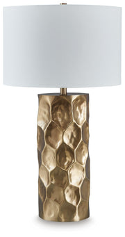 Ashley Furniture Marshawn table lamp with a sleek base and fabric shade, ideal for living room or bedroom decor.