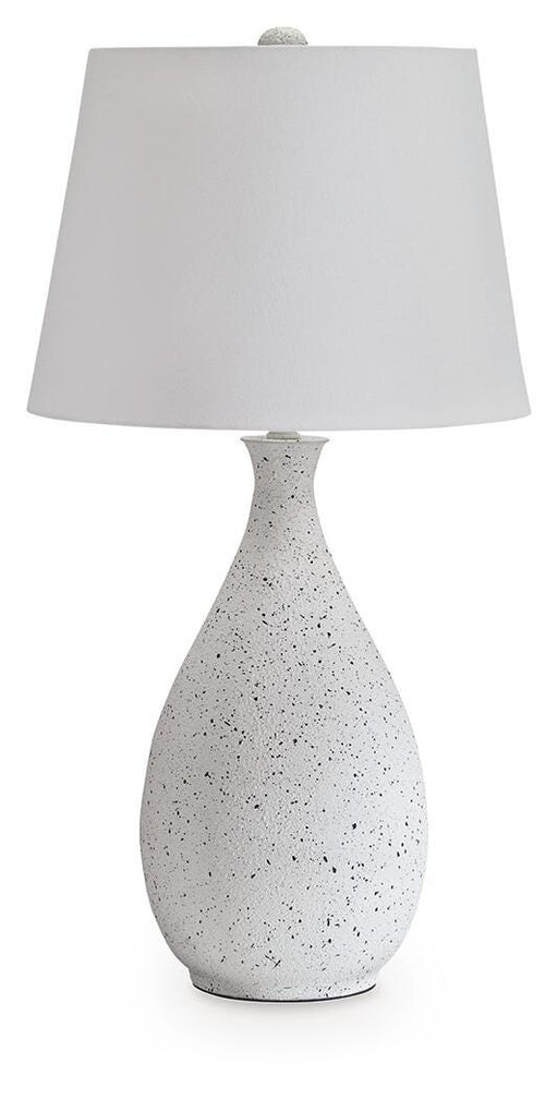 Ashley Furniture Wyattford table lamp with a sleek base and fabric shade, perfect for modern living room or bedside decor.