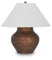 Ashley Furniture Whitham table lamp with a sleek base and fabric shade, ideal for modern living room or bedroom decor.