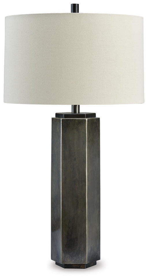 Dirkton table lamp by Ashley Furniture with a sleek design and soft fabric shade, ideal for bedside or living room decor.