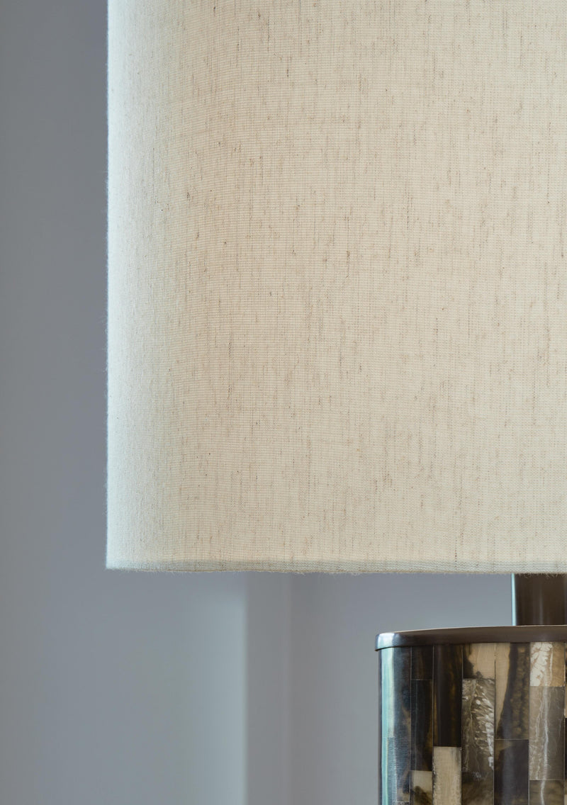 Ashley Furniture Ellford table lamp set featuring elegant shades and classic design, perfect for enhancing home decor.