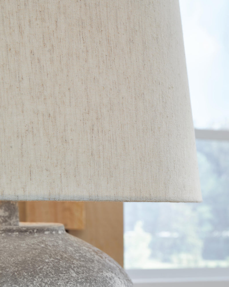 Ashley Furniture Dreward Lamp Set featuring stylish table lamps with detailed shades for a modern home decor look.
