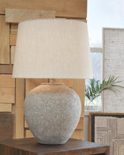 Ashley Furniture Dreward Lamp Set featuring two stylish table lamps with fabric shades and a modern design.