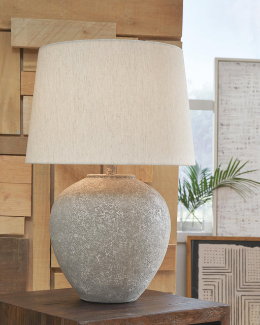 Ashley Furniture Dreward Lamp Set featuring two stylish table lamps with fabric shades and a modern design.