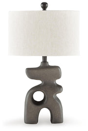 Ashley Furniture Danacy lamp set featuring stylish table lamps with beige shades and modern bases.